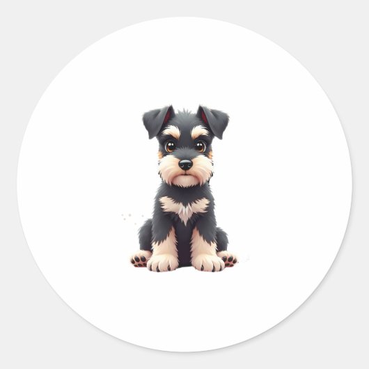Miniatur Schnauzer Welpe (2) Runder Aufkleber (Vorderseite)