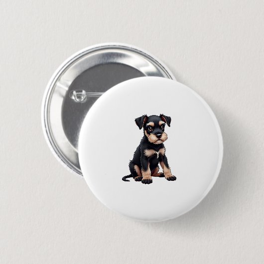 Miniatur Schnauzer Welpe (3) Button (Vorne & Hinten)