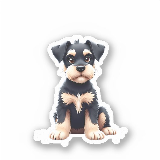 Miniatur Schnauzer Welpe (4) Aufkleber (Vorderseite)