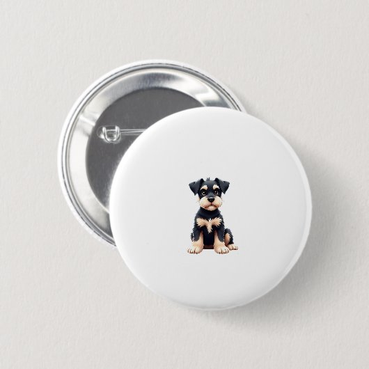 Miniatur Schnauzer Welpe (4) Button (Vorne & Hinten)