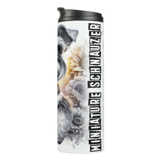 Miniatur Schnauzer's Blumenarm Thermosbecher (Nach rechts gedreht)