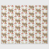 Miniatur Sleigh Letter M Weihnachtszeit Geschenkpapier (Flach)