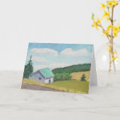 Miniatur-Stall-Set - Green-Barn-Grußkarte Karte (Gelbe Blume)