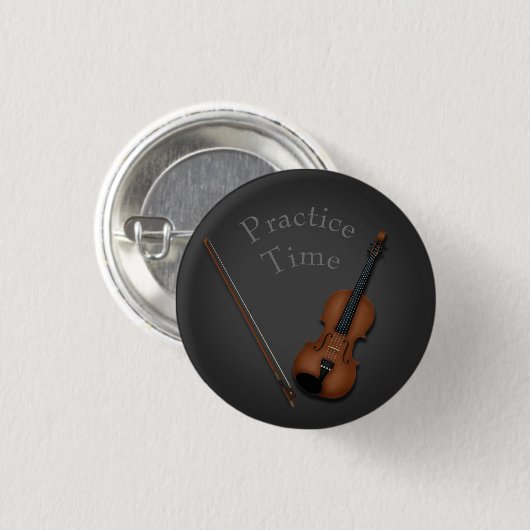 Miniatur-Violine und Bow innen Personalisiert Button (Vorne & Hinten)