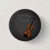 Miniatur-Violine und Bow innen Personalisiert Button (Vorderseite)