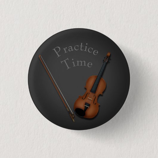 Miniatur-Violine und Bow innen Personalisiert Button (Vorderseite)