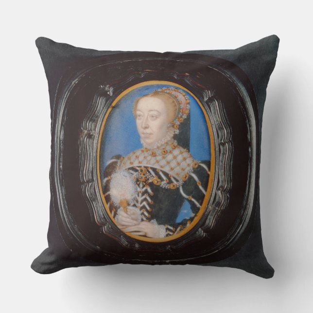 Miniatur von Catherine de Medici, c.1555 (w/c auf Kissen (Vorderseite)