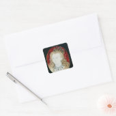 Miniatur von Königin Elizabeth I Quadratischer Aufkleber (Umschlag)