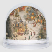 Miniatur Weihnachtsdorf Schneebedeckter Winter Schneekugeln (Vorderseite)