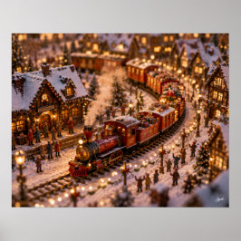 Miniatur-Weihnachtszug-Lieferung Poster