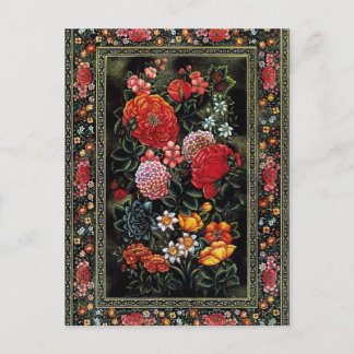 Miniatura floral de gran colorido del arte persa postkarte