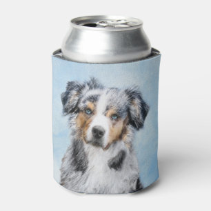 Miniaturamerikanische Hirtenmalerei - Hundekunst Dosenkühler