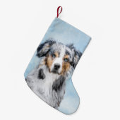 Miniaturamerikanische Hirtenmalerei - Hundekunst Kleiner Weihnachtsstrumpf (Vorderansicht (hängend))