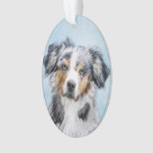 Miniaturamerikanische Hirtenmalerei - Hundekunst Ornament (Vorderseite)