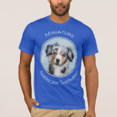Miniaturamerikanische Hirtenmalerei - Hundekunst T-Shirt (Vorderseite)