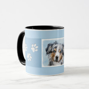 Miniaturamerikanische Hirtenmalerei - Hundekunst Tasse