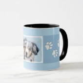 Miniaturamerikanische Hirtenmalerei - Hundekunst Tasse (VorderseiteRechts)