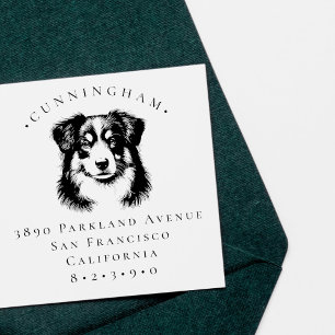 Miniaturamerikanische Schäferhunde Rücksendeadress Gummistempel