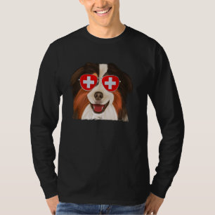 Miniaturamerikanischer Schäferhund Schweiz Flag S T-Shirt