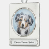 Miniaturbild Amerikanischer Hirten Malerei - Hunde Banner-Ornament Silber (Links)