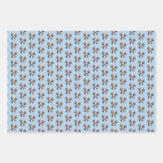 Miniaturbild Amerikanischer Hirtenmaler - Hundekun Geschenkpapier Set (Vorderseite)