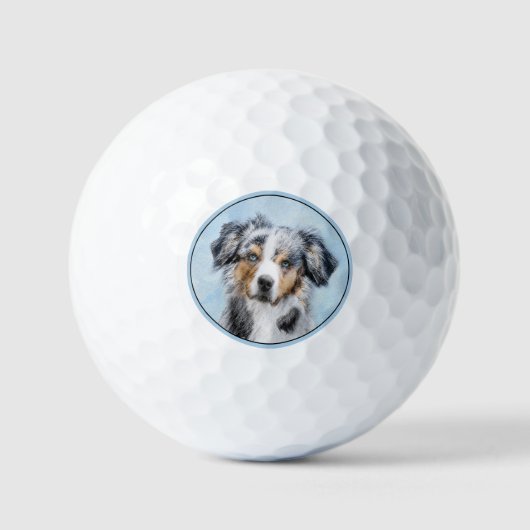 Miniaturbild Amerikanischer Hirtenmaler - Hundekun Golfball (Vorderseite)
