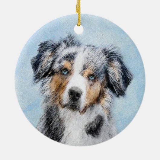 Miniaturbild Amerikanischer Hirtenmaler - Hundekun Keramik Ornament (Hinten)
