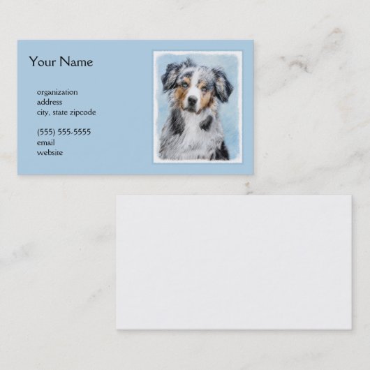 Miniaturbild Amerikanischer Hirtenmaler - Hundekun Visitenkarte (Vorne/Hinten)