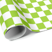 Miniaturbild des Karos in Kalkgrün und Weiß Geschenkpapier (Rolleneckpunkt)