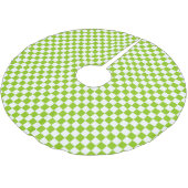 Miniaturbild des Karos in Kalkgrün und Weiß Polyester Weihnachtsbaumdecke (Schrägansicht)