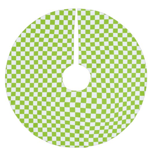 Miniaturbild des Karos in Kalkgrün und Weiß Polyester Weihnachtsbaumdecke (Vorderseite)