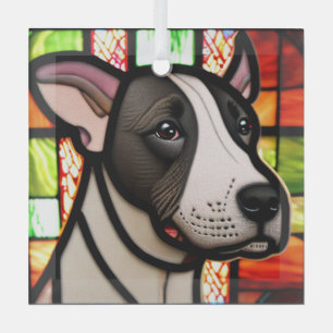 Miniaturbull-Terrier "Festes Glas" Ornament Aus Glas