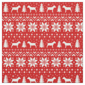 MiniaturBullterrier-Weihnachtsmuster-Rot Stoff (Muster)