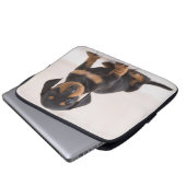 MiniaturDackel-Sitzen Laptopschutzhülle (Vorne Knopf)
