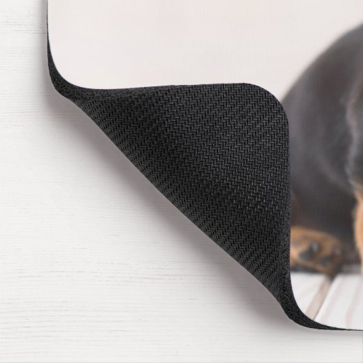 MiniaturDackel-Sitzen Mousepad (Ecke)