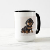 MiniaturDackel-Sitzen Tasse (VorderseiteRechts)