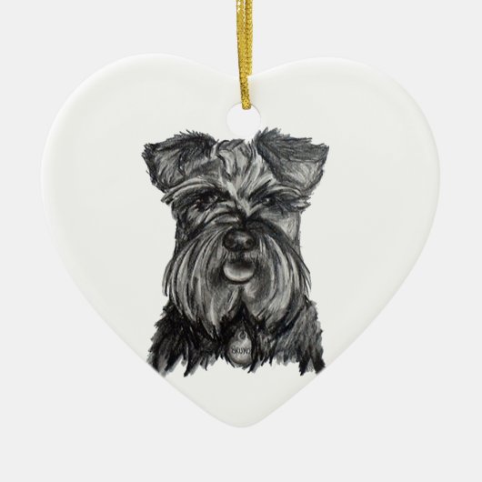 Miniaturdeutscher Schnauzer Keramik Ornament (Vorne)
