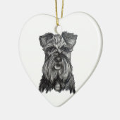Miniaturdeutscher Schnauzer Keramik Ornament (Links)