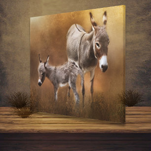 MiniaturDonkey mit Colt-Leinwand Leinwanddruck