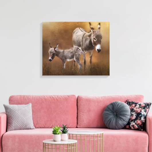 MiniaturDonkey mit Colt-Leinwand Leinwanddruck (Insitu (Wohnzimmer))
