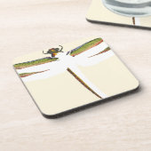 Miniaturdrachenfliege im weißen Hintergrund Untersetzer (Linke Seite)