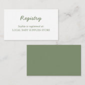 Miniaturdusche Minimal-Größe Grüne Registrierung Begleitkarte (Vorne/Hinten)