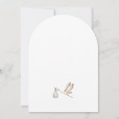 Miniaturdusche Wasserfarbenstorch Einladung (Rückseite)