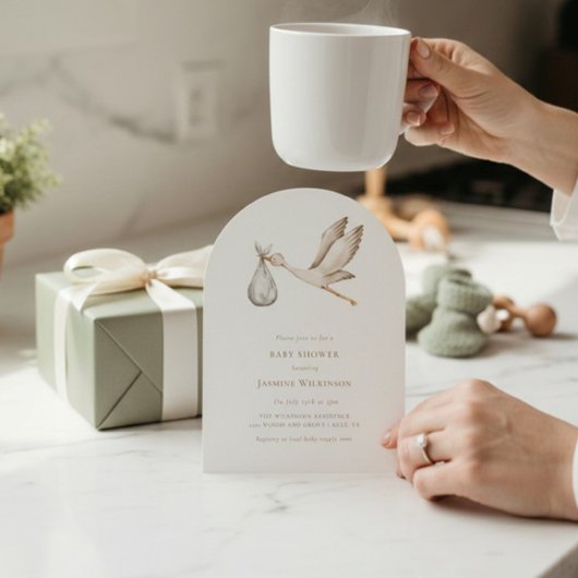 Miniaturdusche Wasserfarbenstorch Einladung