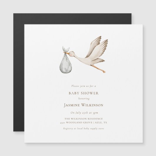 Miniaturdusche Wasserfarbenstorch Magneteinladung (Vorne/Hinten)