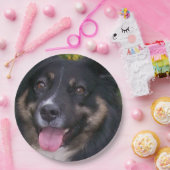 Miniature American Shepherd Black Tri Pappteller (Party)