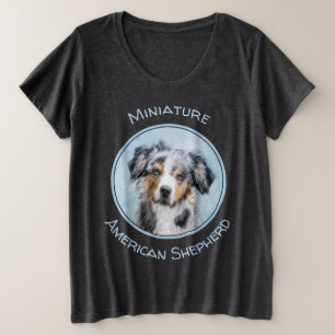 Miniature American Shepherd Malerei - Hundekunst Große Größe T-Shirt
