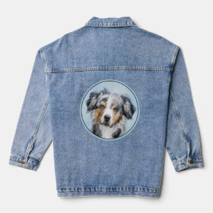Miniature American Shepherd Malerei - Hundekunst Jeansjacke