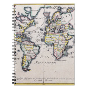 Miniature Antique World Map Notebook Notizblock