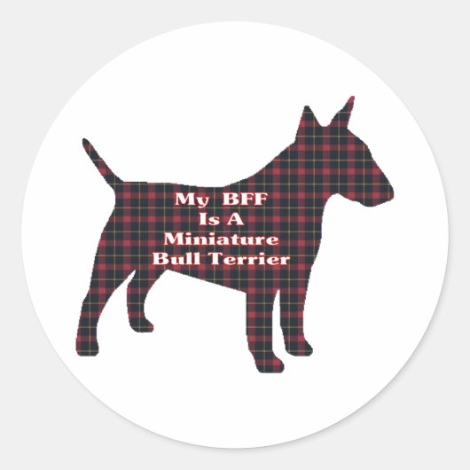 Miniature Bull Terrier BESTE FREUNDIN Sticker (Vorderseite)